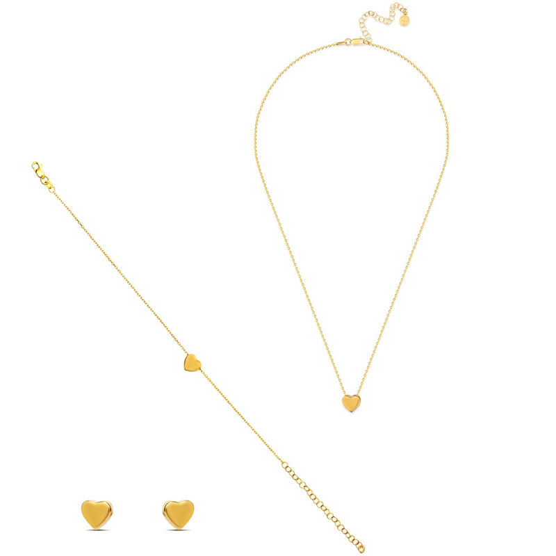 Mosuo Jewellery Herz Gold Schmuck Set - Vermeil Kostenloser Versand