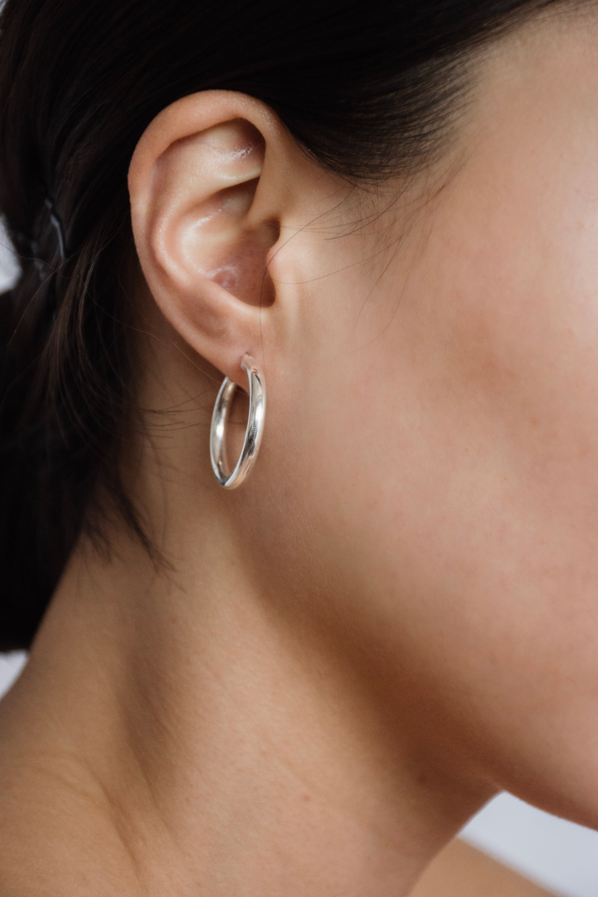 Nina Kastens Essential White Gold Hoops Online Shopping