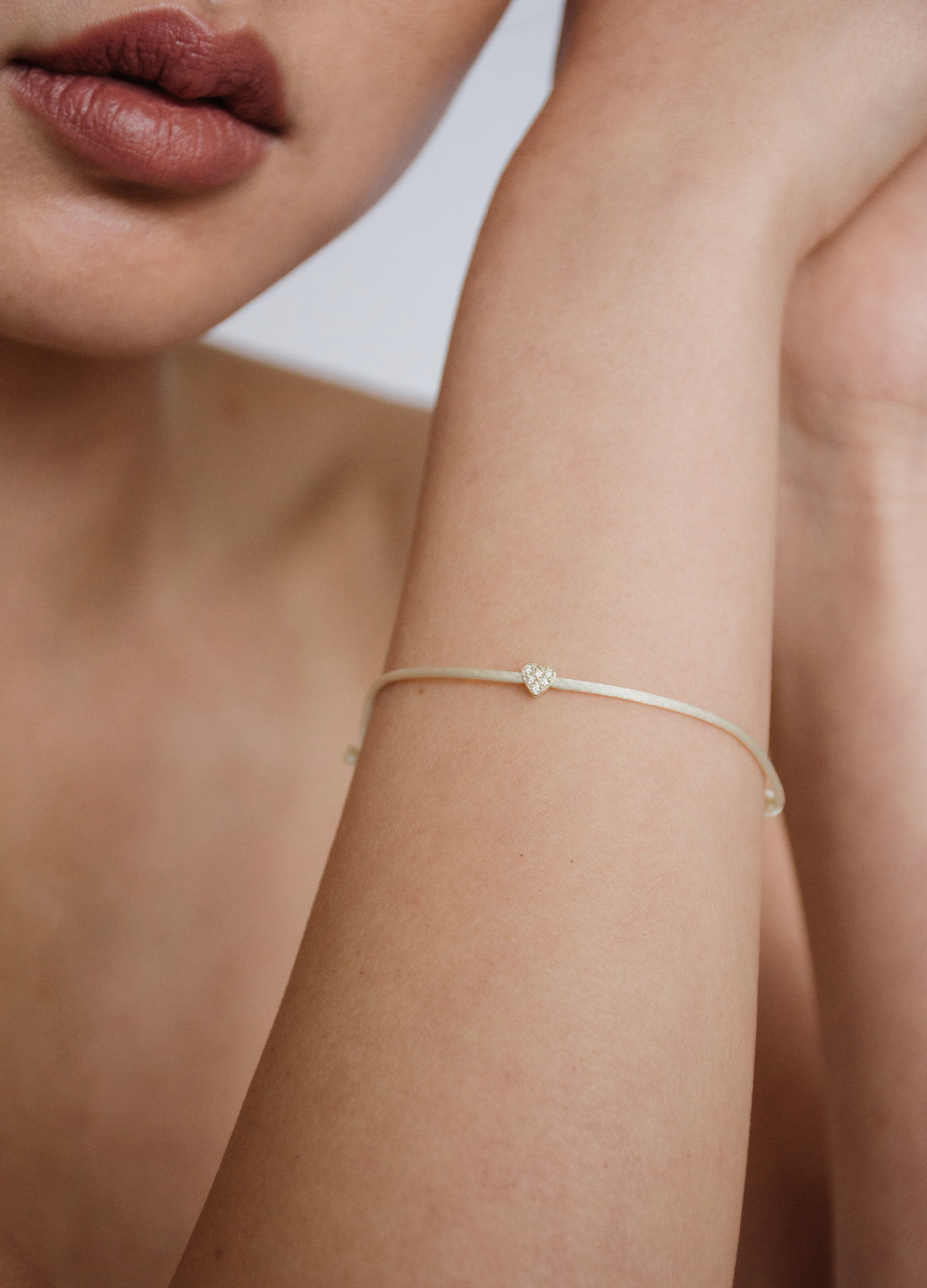 Nina Kastens Diamond Heart Bracelet White Lagerräumung