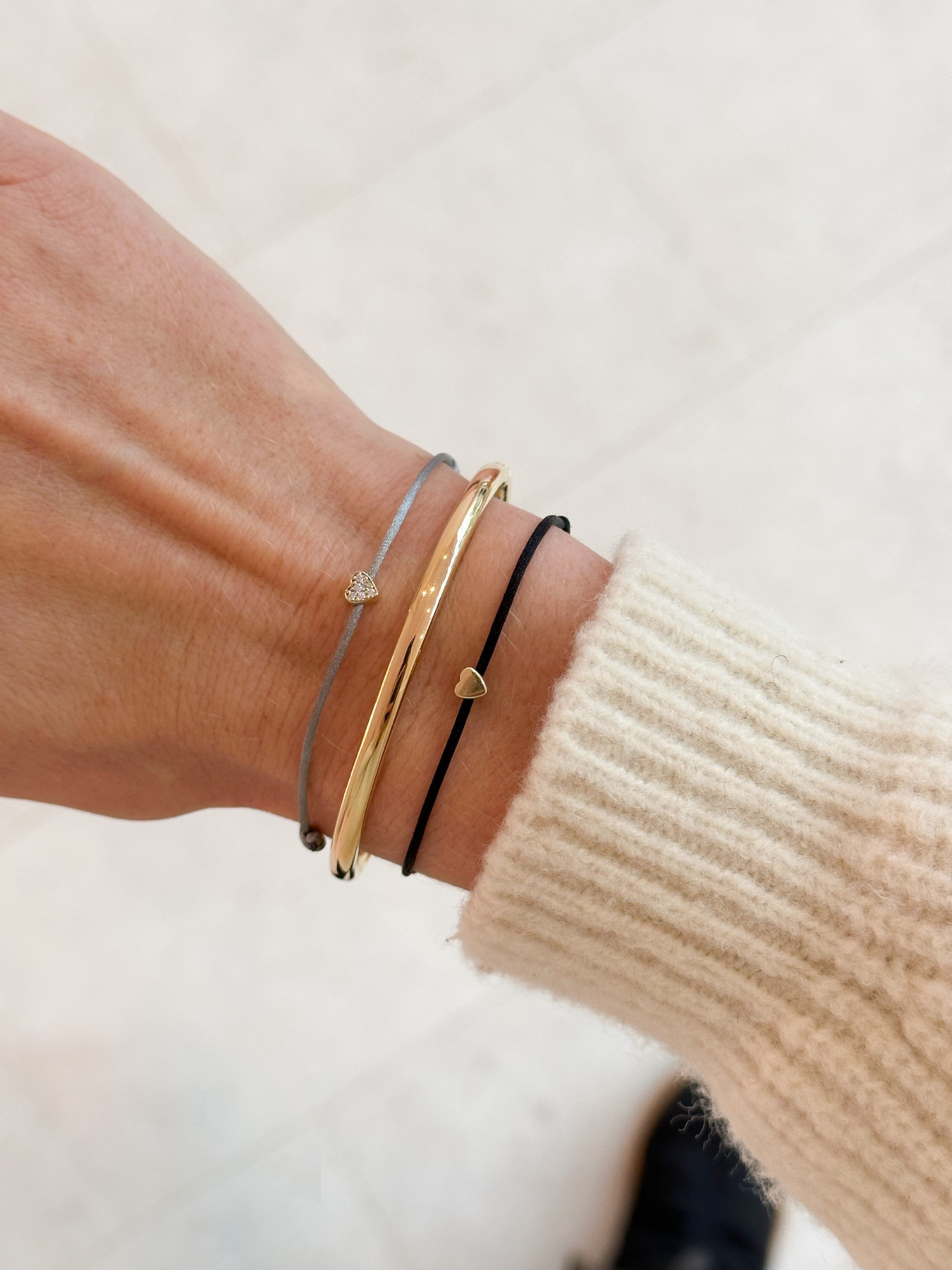 Nina Kastens Diamond Heart Bracelet Grey Online Outlet