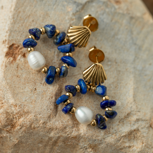 Paul Hewitt Scallop Stone Ohrring Gold VIP-Rabatte