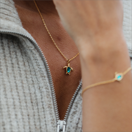 Paul Hewitt Turtle Mono Halskette Aquamarine Gold Bis zu 60% Rabatt