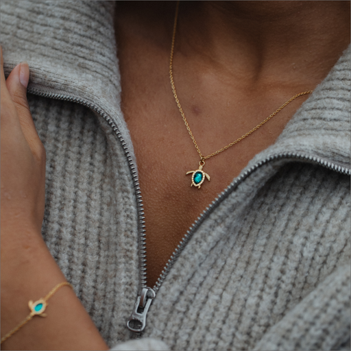 Paul Hewitt Turtle Mono Halskette Aquamarine Gold Bis zu 60% Rabatt