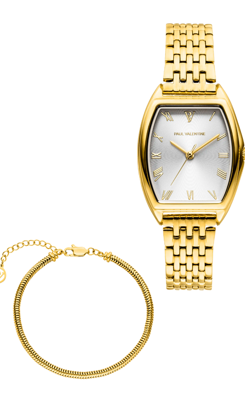 Paul Valentine Avenue Watch & Bracelet Set Gold Online Outlet