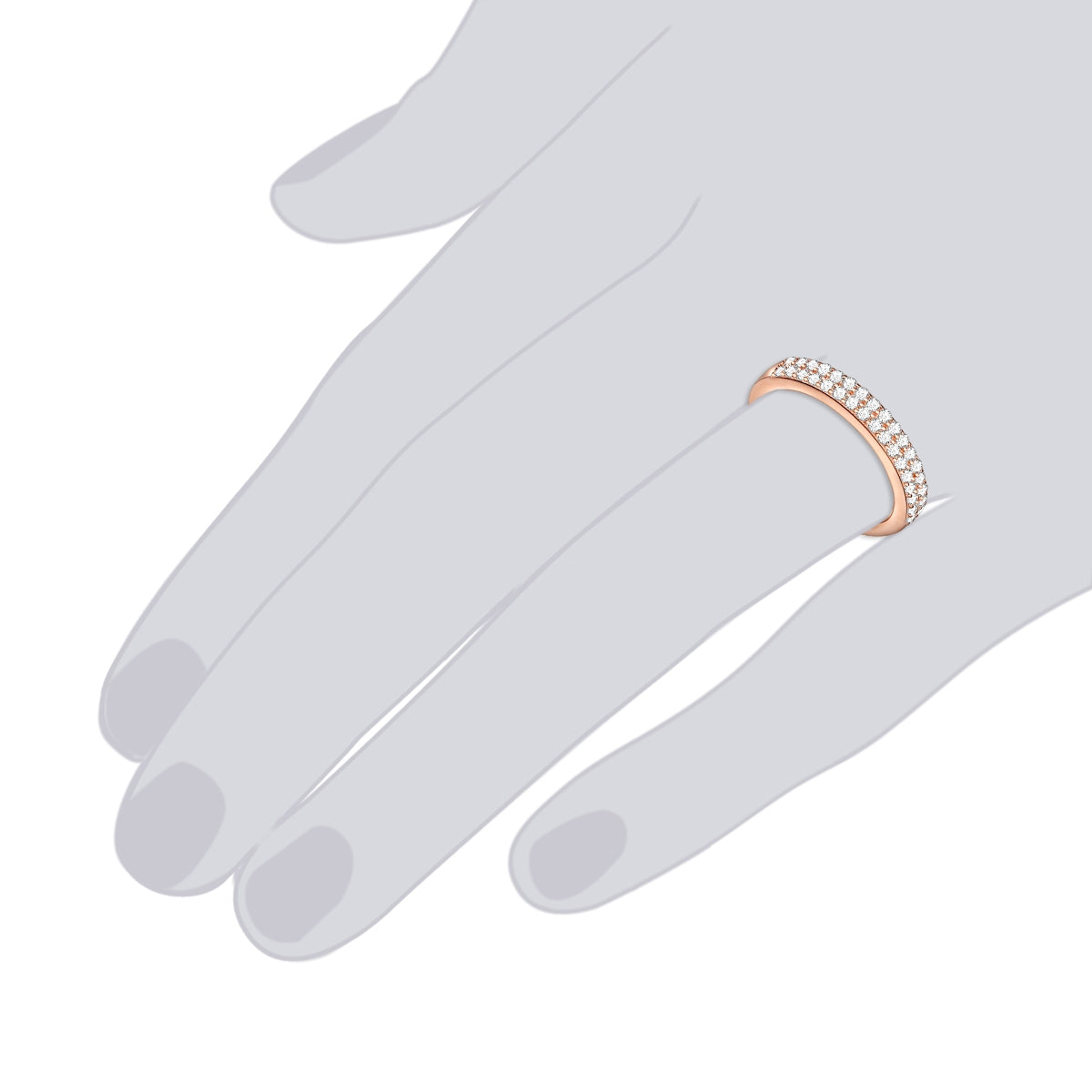 Rafaela Donata Ring Sterling Silber roségold Zirkonia weiß Kostenloser Versand international