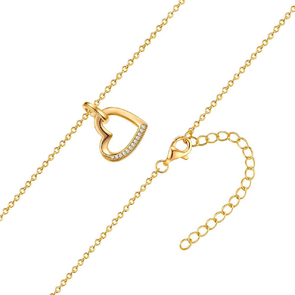 Rafaela Donata Kette mit Anhänger Sterling Silber gelbgold Zirkonia weiß Preisnachlass