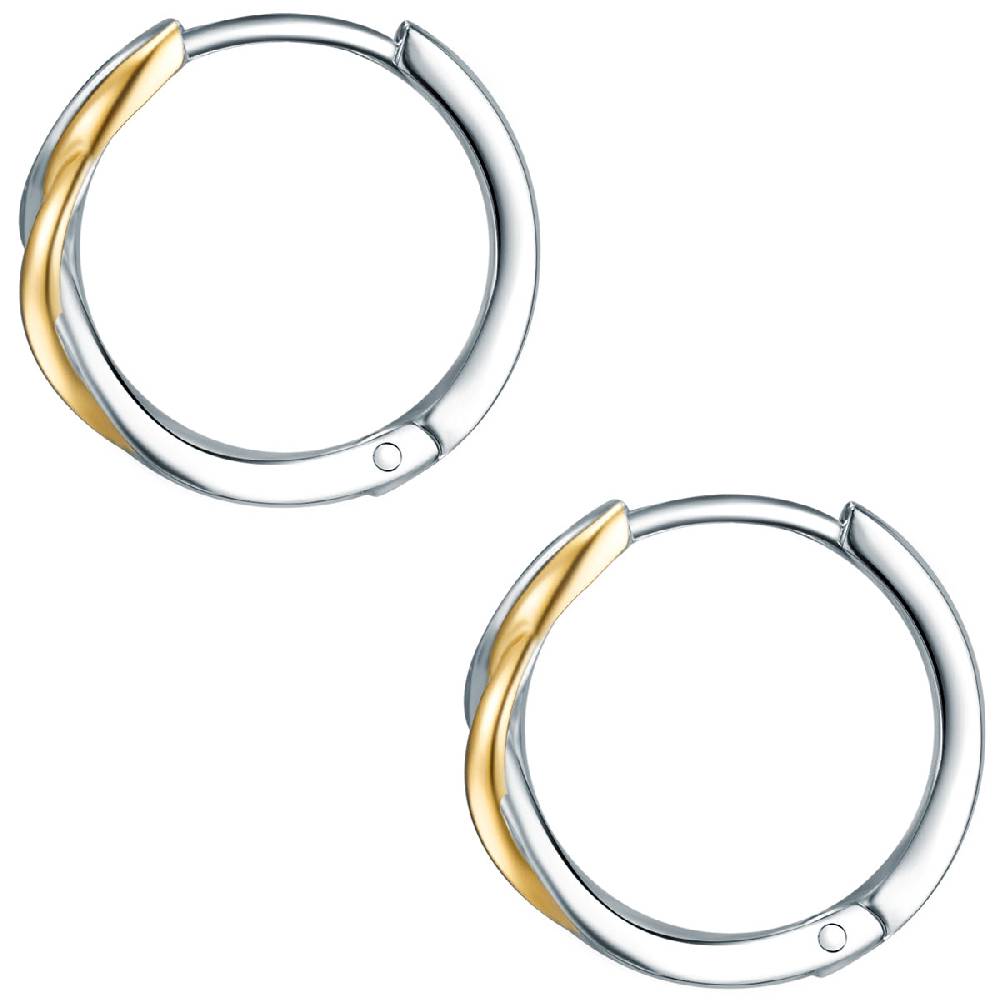Rafaela Donata Creolen Sterling Silber bi-Color Zirkonia weiß Letzte 2 Tage