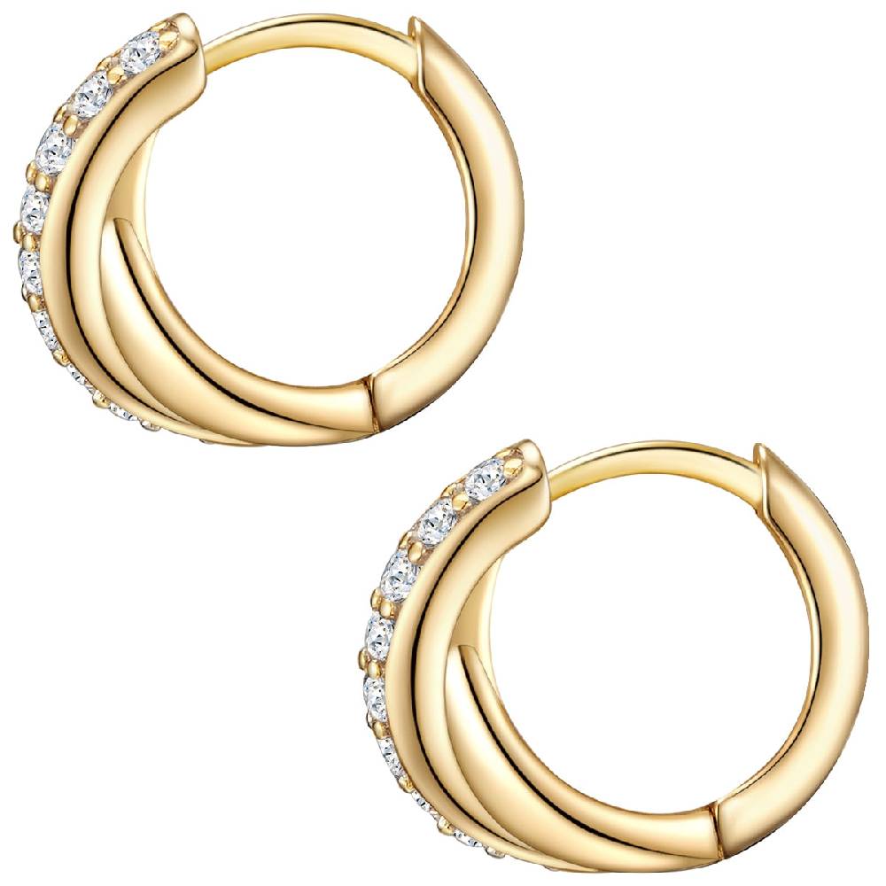 Rafaela Donata Klappcreolen Sterling Silber gelbgold Zirkonia weiß Zeitbegrenzte Promotion
