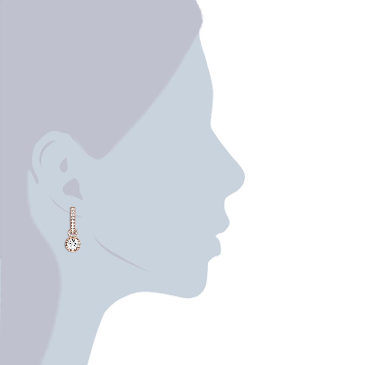 Rafaela Donata Creolen Sterling Silber roségold Zirkonia weiß Begrenzt auf 3 Tage