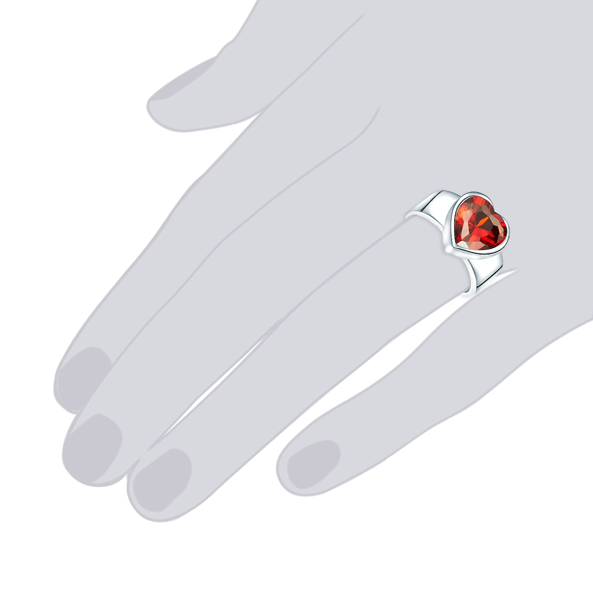 Rafaela Donata Ring Sterling Silber Zirkonia rot Rabatte dieses Monats