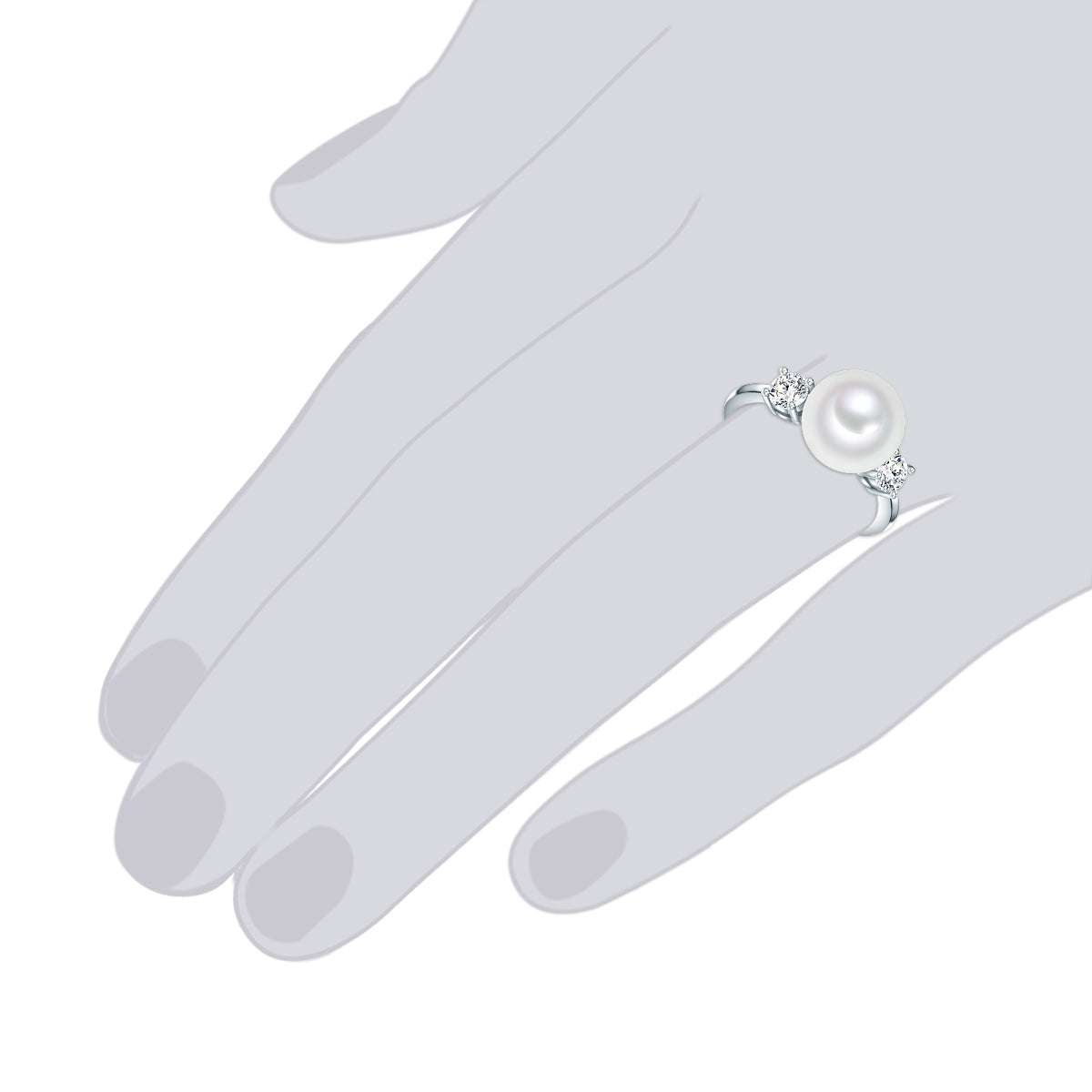 Rafaela Donata Ring Sterling Silber Muschelkernperle weiß Zirkonia weiß Outlet