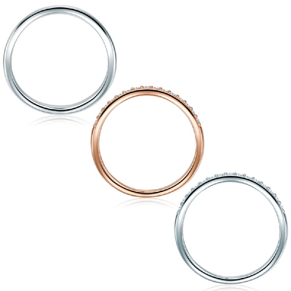 Rafaela Donata 3er Set Ringe Sterlin Silber bi-Color Zirkonia weiß Verkauf