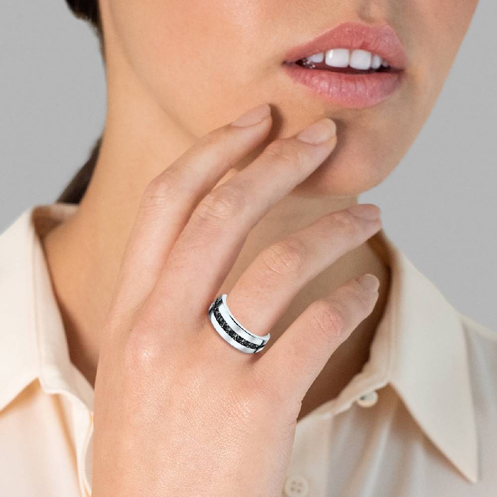 Rafaela Donata Ring Sterling Silber Zirkonia schwarz Fabrikverkauf