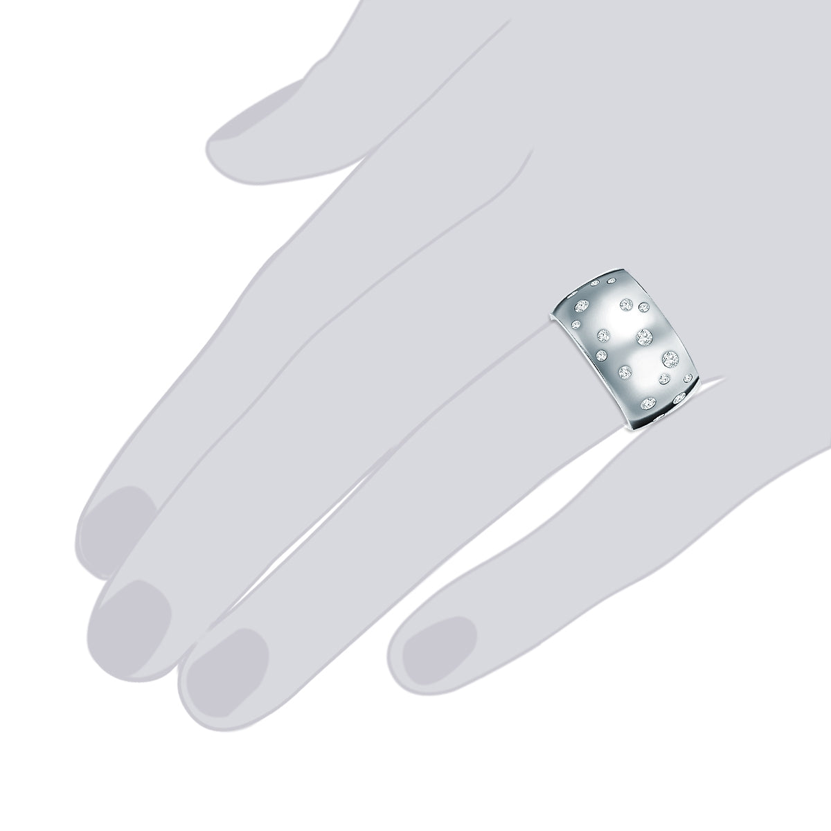 Rafaela Donata Ring Edelstahl verziert mit Kristallen von Swarovski® weiß Kostenloser Versand