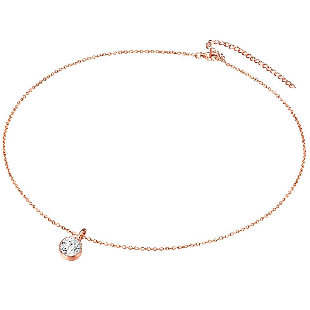Rafaela Donata Set (Kette+Ohrstecker) Sterling Silber roségold verziert mit Kristallen von Swarovski® weiß Lagerräumung