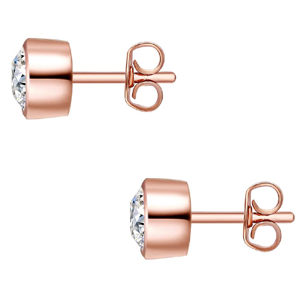 Rafaela Donata Set (Kette+Ohrstecker) Sterling Silber roségold verziert mit Kristallen von Swarovski® weiß Lagerräumung