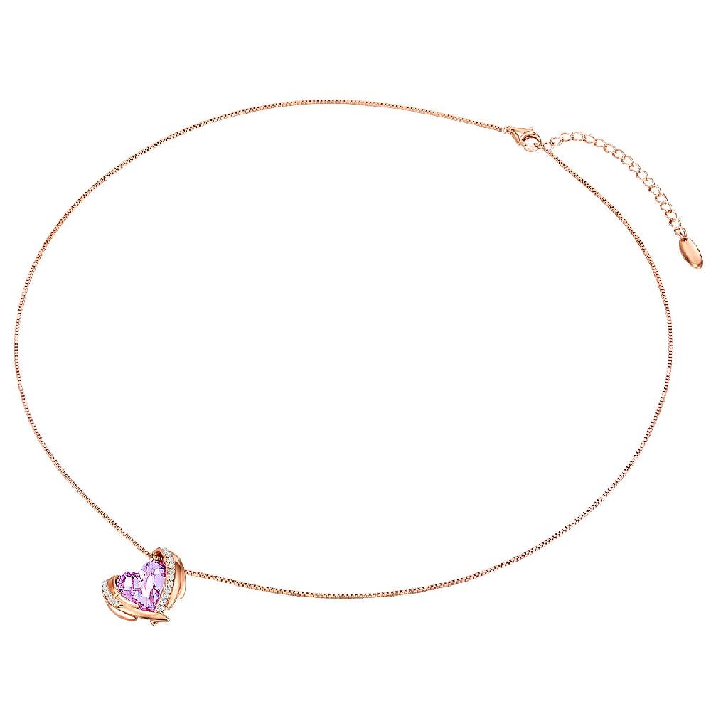 Rafaela Donata Kette mit Anhänger Sterling Silber roségold verziert mit Kristallen von Swarovski® Violet weiß Letzter Tag