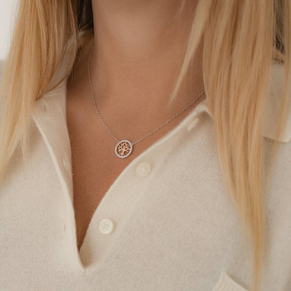 Rafaela Donata Kette mit Anhänger Sterling Silber bi-Color Zirkonia weiß Super Rabatt