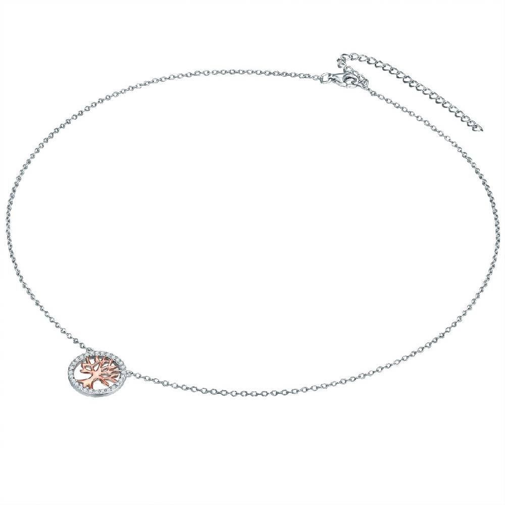 Rafaela Donata Kette mit Anhänger Sterling Silber bi-Color Zirkonia weiß Super Rabatt