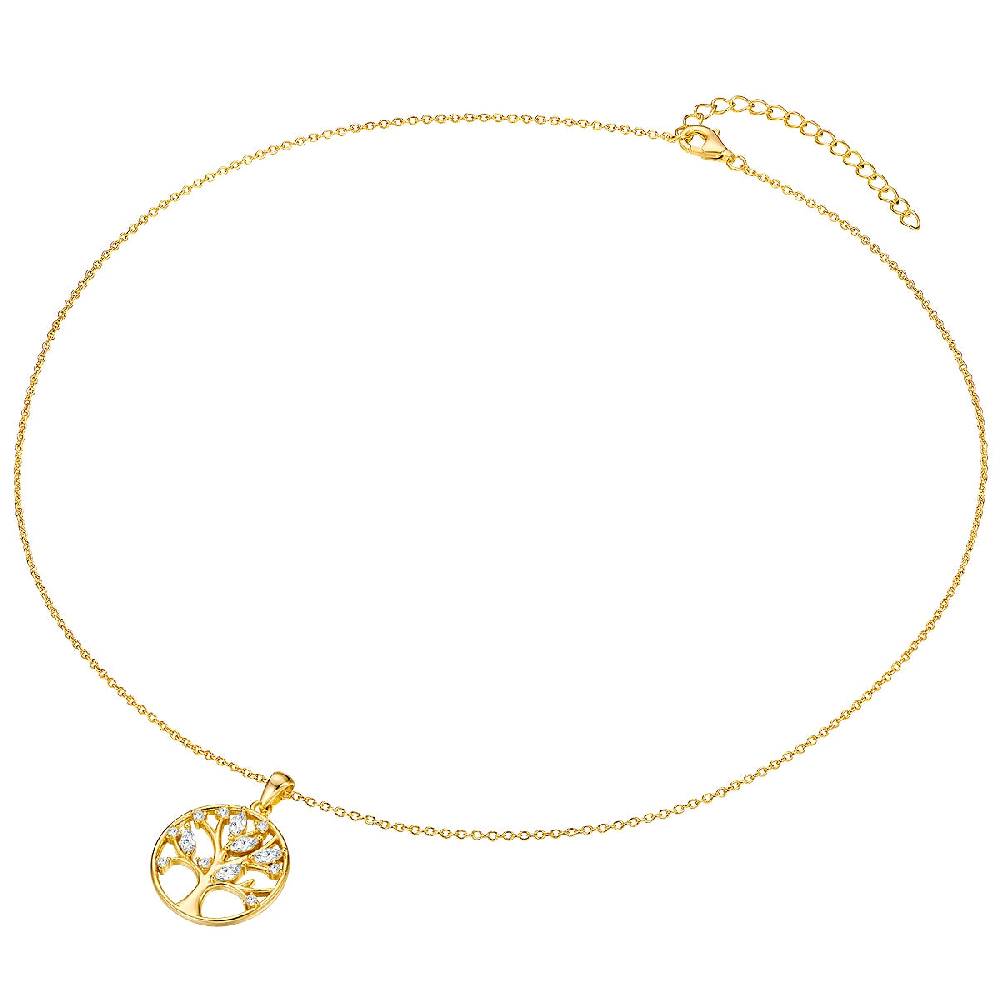 Rafaela Donata Kette mit Anhänger Sterling Silber gelbgold Zirkonia weiß 50% Rabatt mit kostenlosem Versand