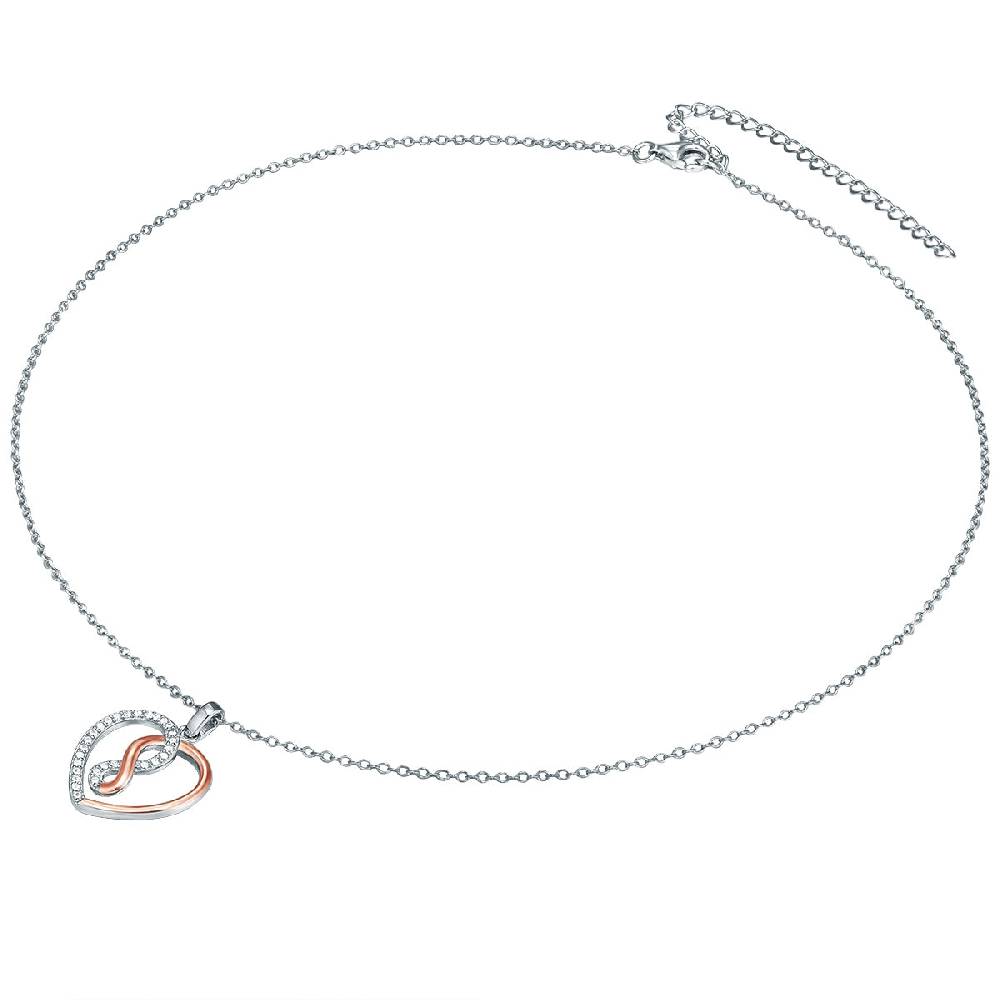 Rafaela Donata Kette mit Anhänger Sterling Silber bi-Color Zirkonia weiß im Angebot