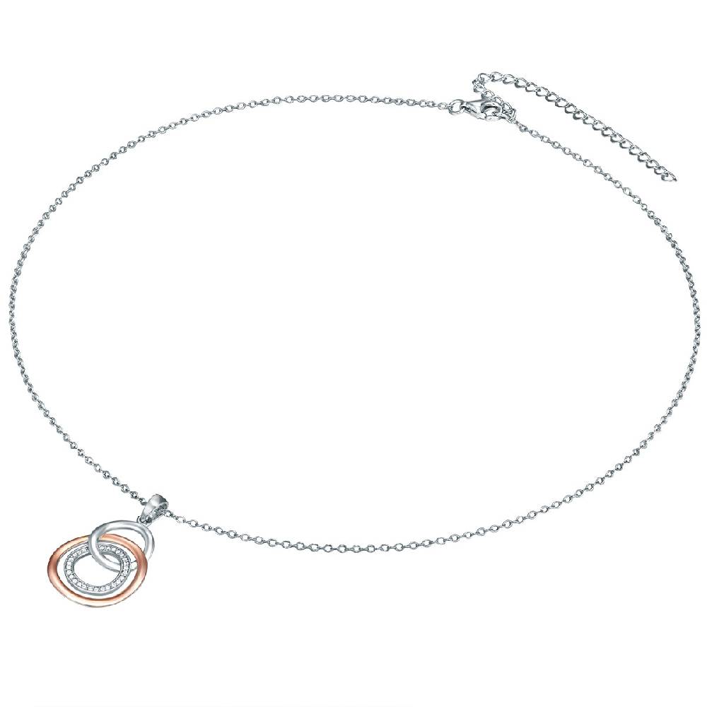 Rafaela Donata Kette mit Anhänger Sterling Silber bi-Color Zirkonia weiß Fabrikverkauf