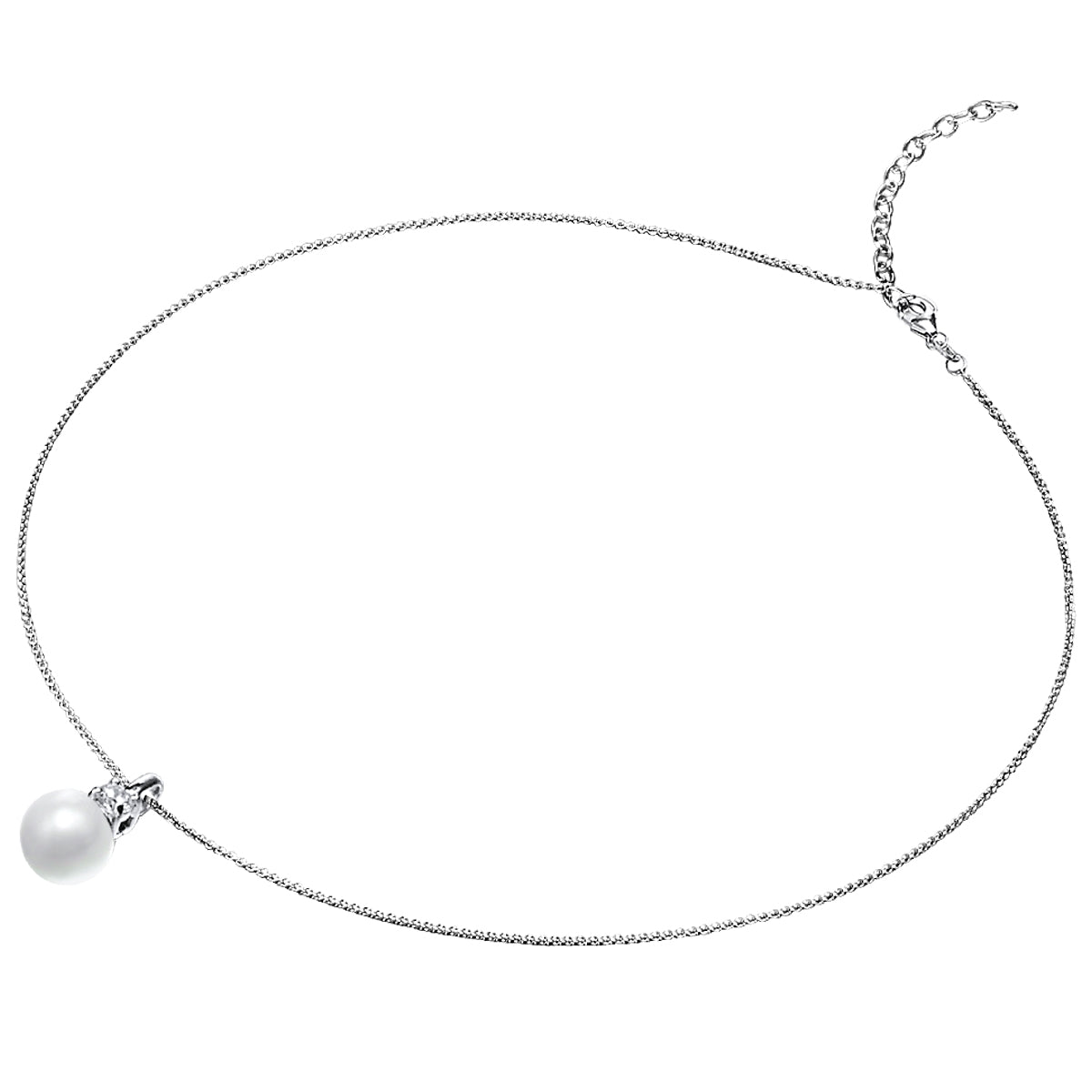 Rafaela Donata Kette mit Anhänger Sterling Silber Perle (synth.) weiß Zirkonia weiß Kostenloser Versand