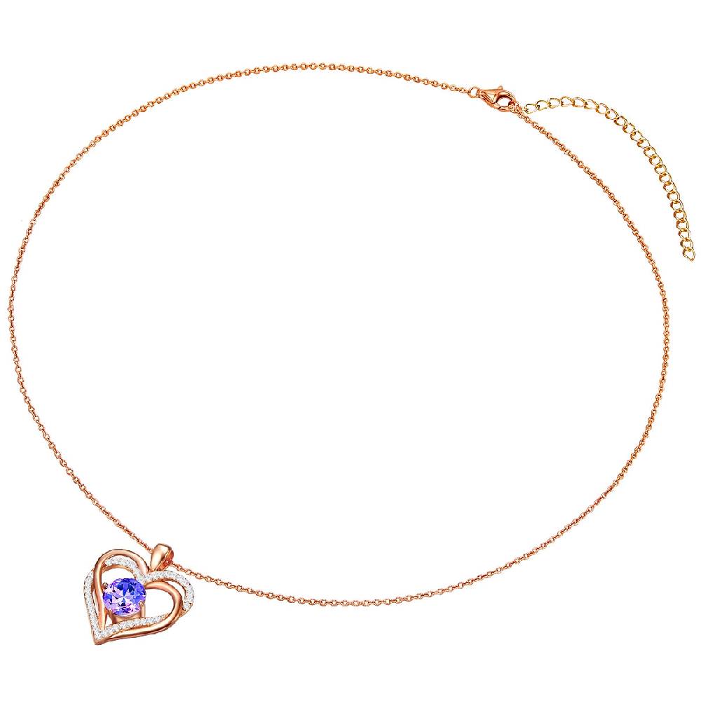 Rafaela Donata Kette mit Anhänger Sterling Silber roségold verziert mit Kristallen von Swarovski® violet Zirkonia w Fabrikpreis