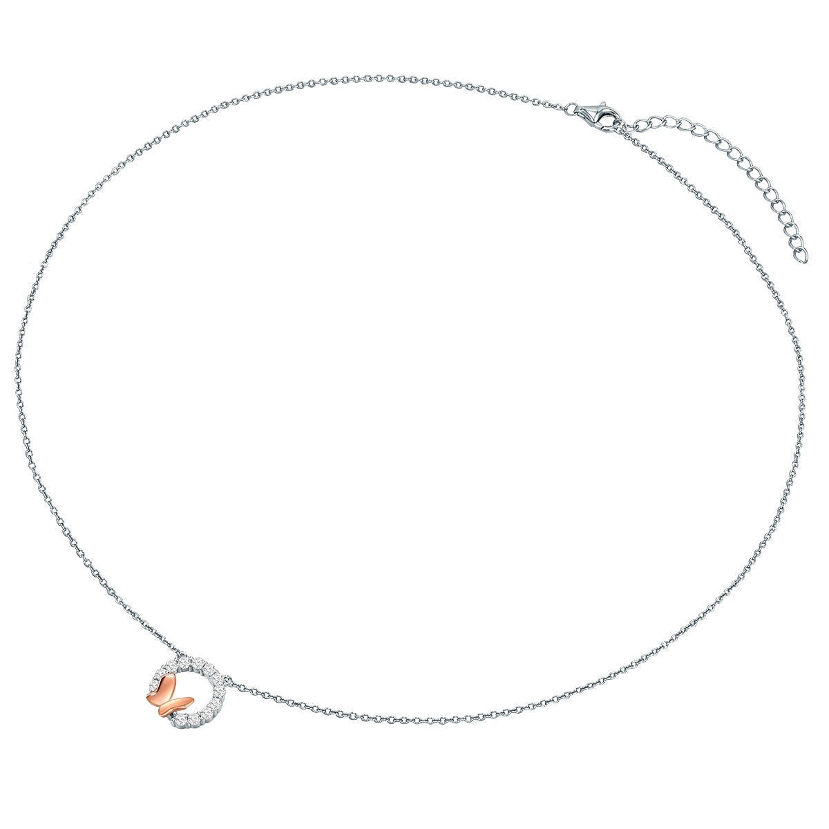 Rafaela Donata Kette Sterling Silber bi-Color Zirkonia weiß Rabatt