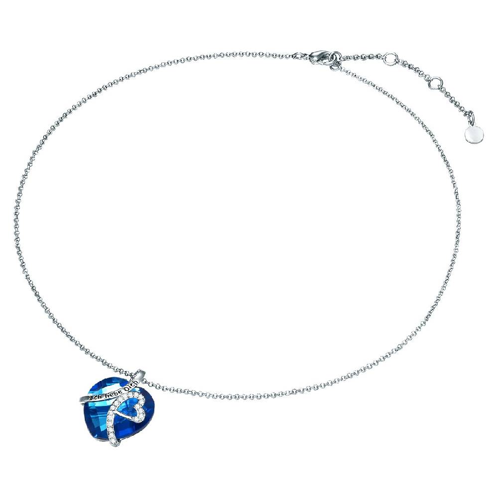 Rafaela Donata Kette mit Anhänger Zirkonia weiß Glas blau Saisonschlussverkauf