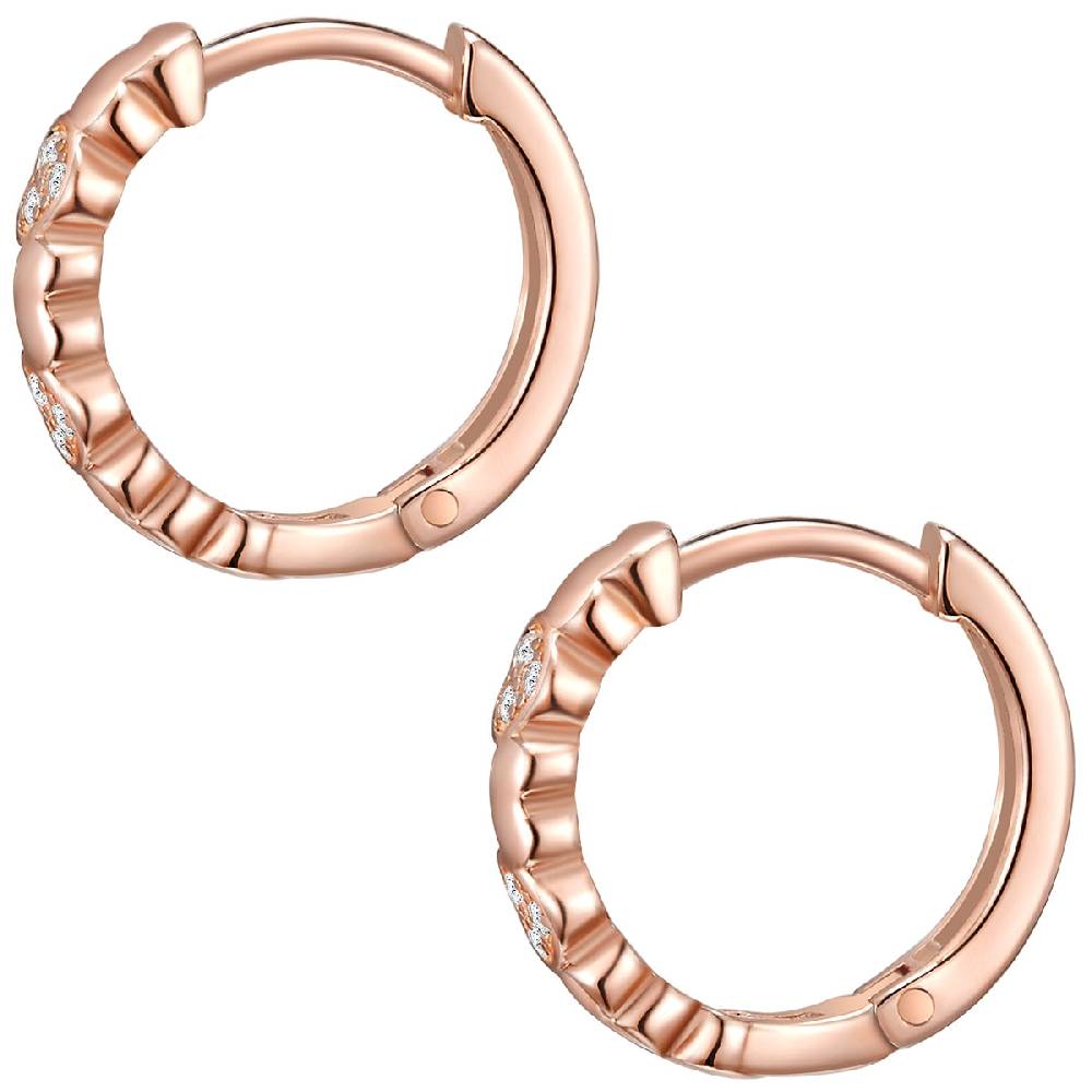 Rafaela Donata Creolen Sterling Silber roségold Zirkonia weiß Valentinstagsangebot