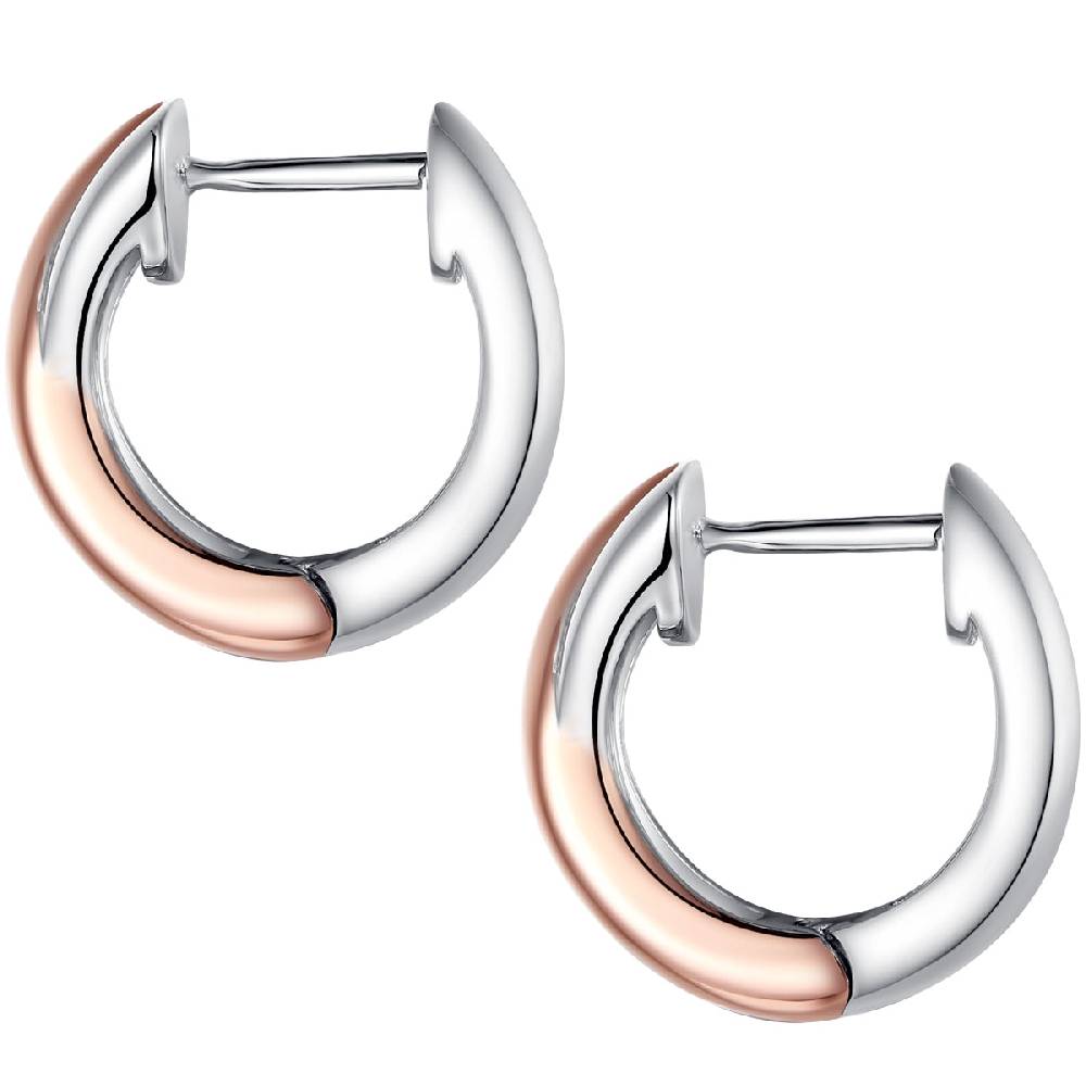 Rafaela Donata Klappcreolen Sterling Silber bi-Color Diamant weiß Online Outlet