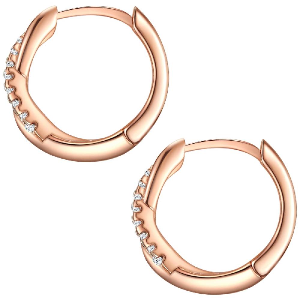 Rafaela Donata Klappcreolen Sterling Silber roségold Zirkonia weiß Zeitlich begrenztes Angebot