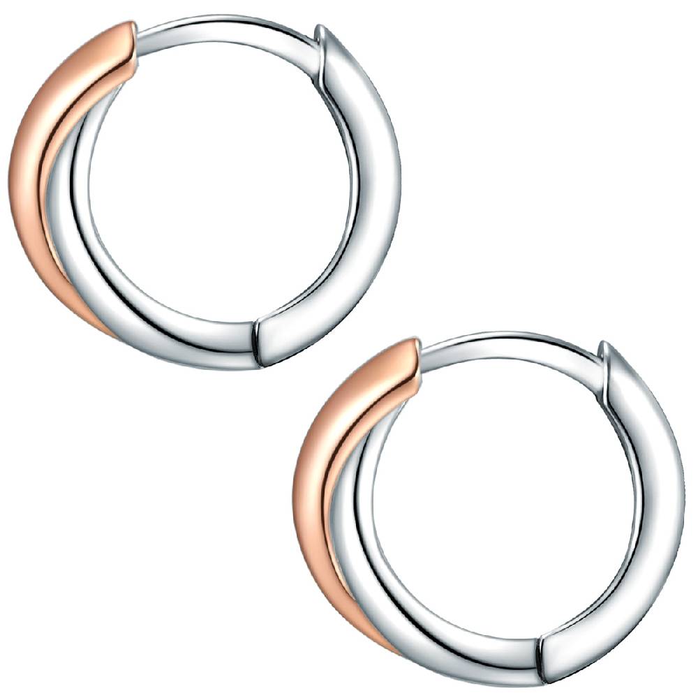 Rafaela Donata Klappcreolen Sterling Silber bi-Color Blitzangebot