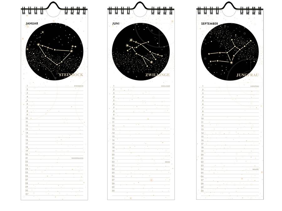 Renna Deluxe GEBURTSTAGSKALENDER Sternzeichen immerwährend Neueste Stile
