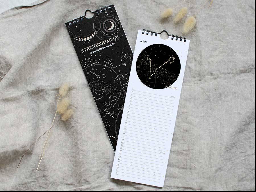 Renna Deluxe GEBURTSTAGSKALENDER Sternzeichen immerwährend Neueste Stile