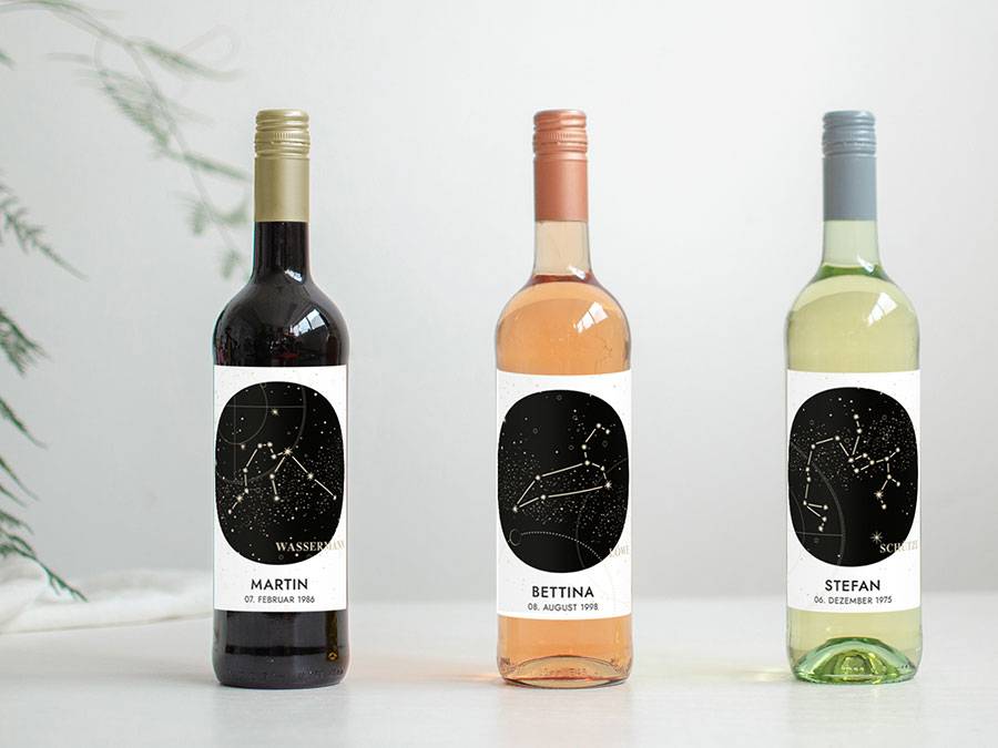 Renna Deluxe Sternzeichen Fische | Personalisiertes Flaschenlabel Fabrik Onlineshop