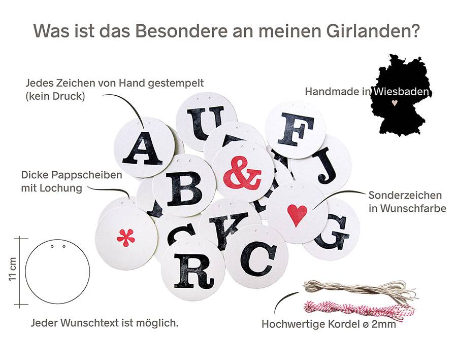Renna Deluxe DANKE Girlande Hochzeitsgirlande Vatertagsangebot