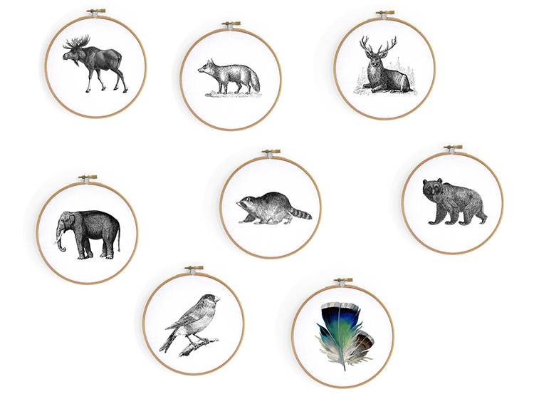 Renna Deluxe FUCHS Bild im Stickrahmen Bestseller