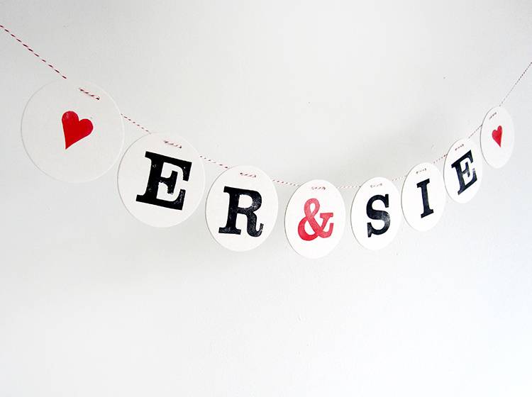 Renna Deluxe ER & SIE Girlande zur Hochzeit Kostenloser Versand