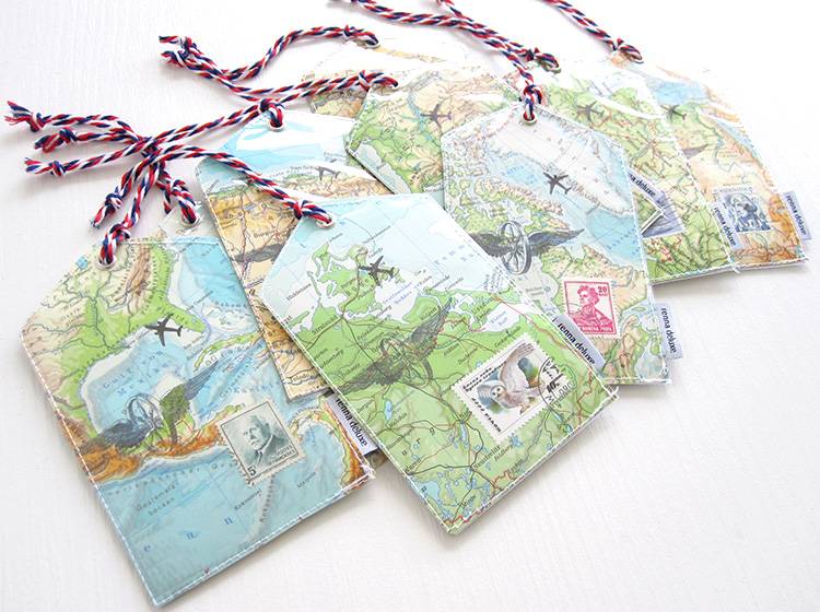 Renna Deluxe Atlas Gepäckanhänger aus Landkarten Versandkostenfrei
