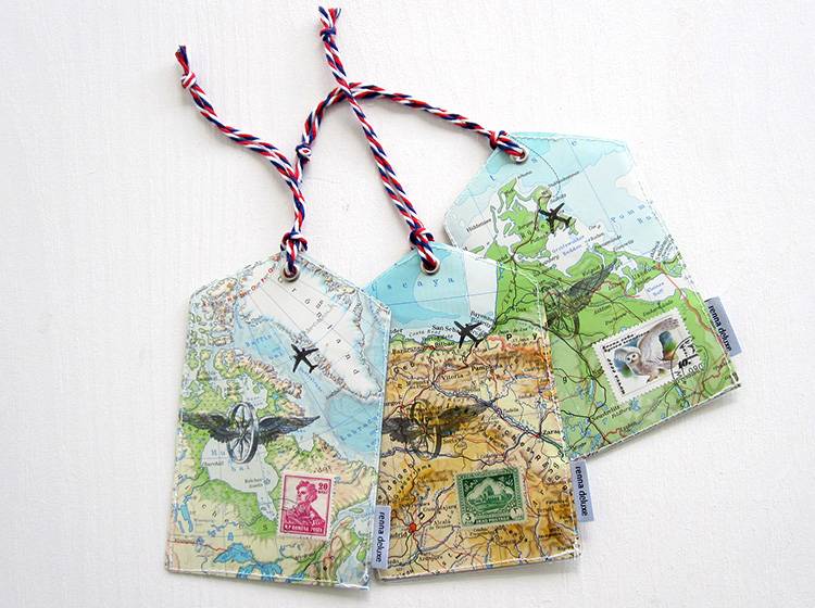 Renna Deluxe Atlas Gepäckanhänger aus Landkarten Versandkostenfrei