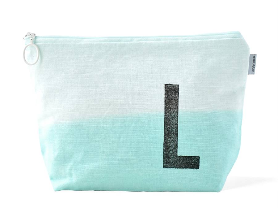 Renna Deluxe Kulturtasche MINT mit Monogramm personalisiert Super Sparpreis