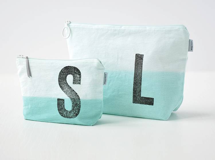 Renna Deluxe Kulturtasche MINT mit Monogramm personalisiert Super Sparpreis