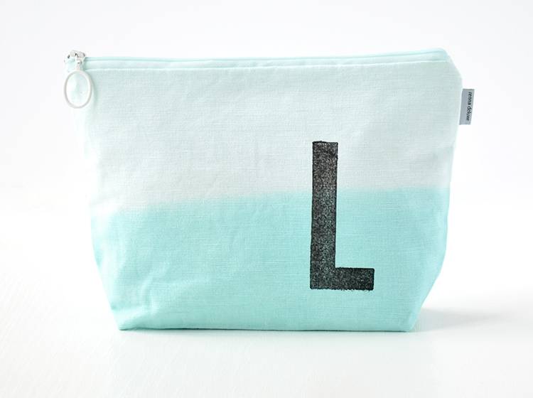 Renna Deluxe Kulturtasche MINT mit Monogramm personalisiert Super Sparpreis