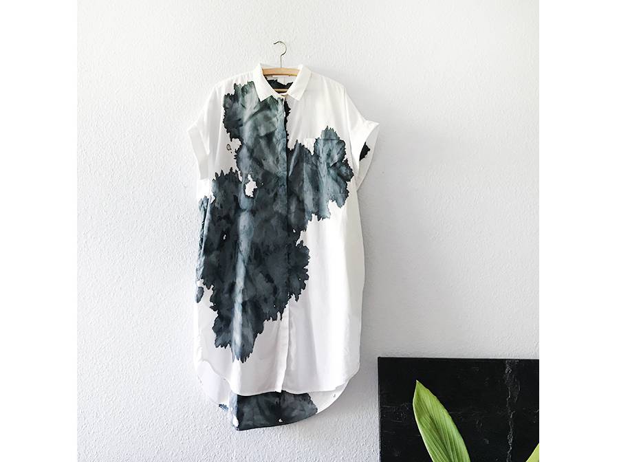 Renna Deluxe Hemdkleid oversize mit schwarzem Klecks Bis zu 50% Rabatt