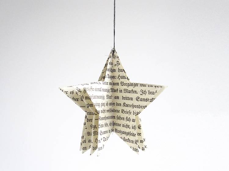 Renna Deluxe Weihnachtskarte mit Stern aus vintage Papier Speichern exportieren