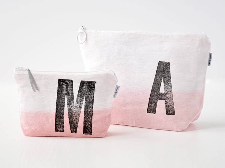 Renna Deluxe Kosmetiktasche ROSA mit Monogramm personalisiert im Angebot