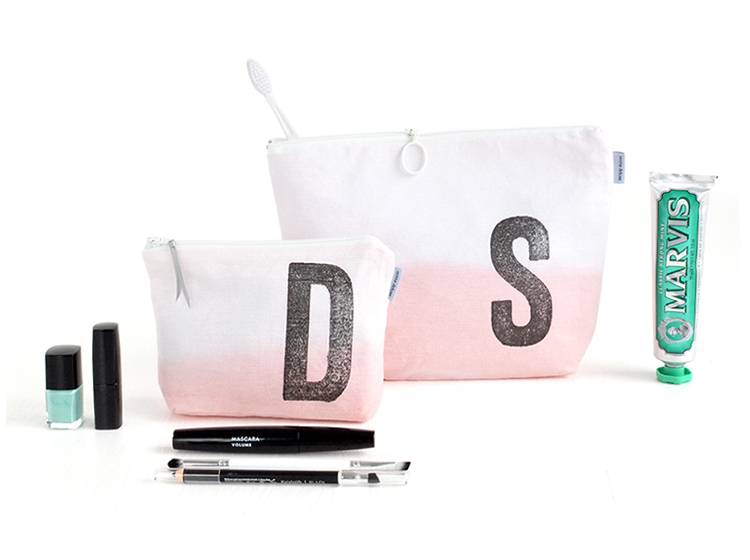 Renna Deluxe Kosmetiktasche ROSA mit Monogramm personalisiert im Angebot