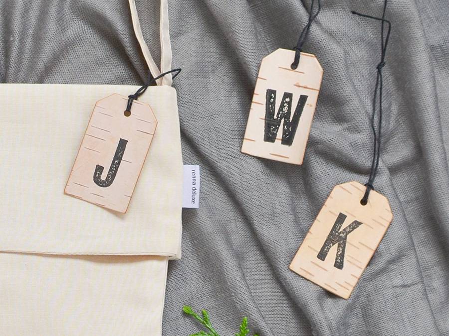Renna Deluxe Nikolausstiefel mit Monogramm auf Birkenrinde Günstiger Verkauf